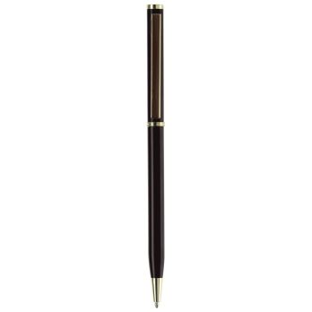 Metallkugelschreiber Slim mit Gold Applikation
