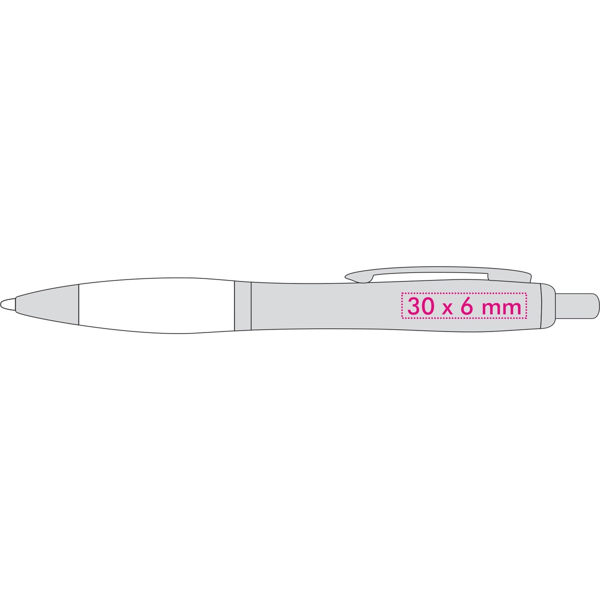 links vom Clip (3 x 0,6 cm)