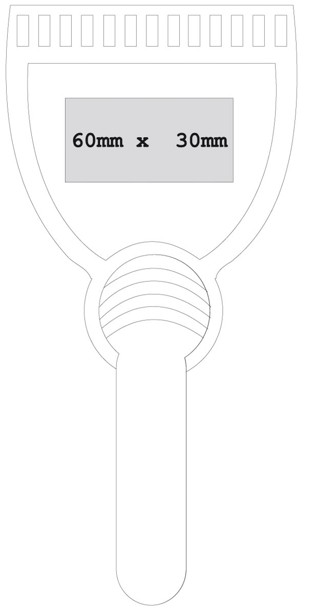 Oberseite des Eiskratzers (3x6 cm)