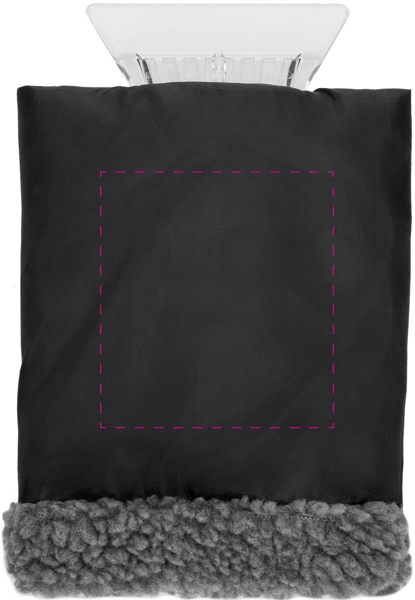 mittig auf Handschuh (10x11 cm)