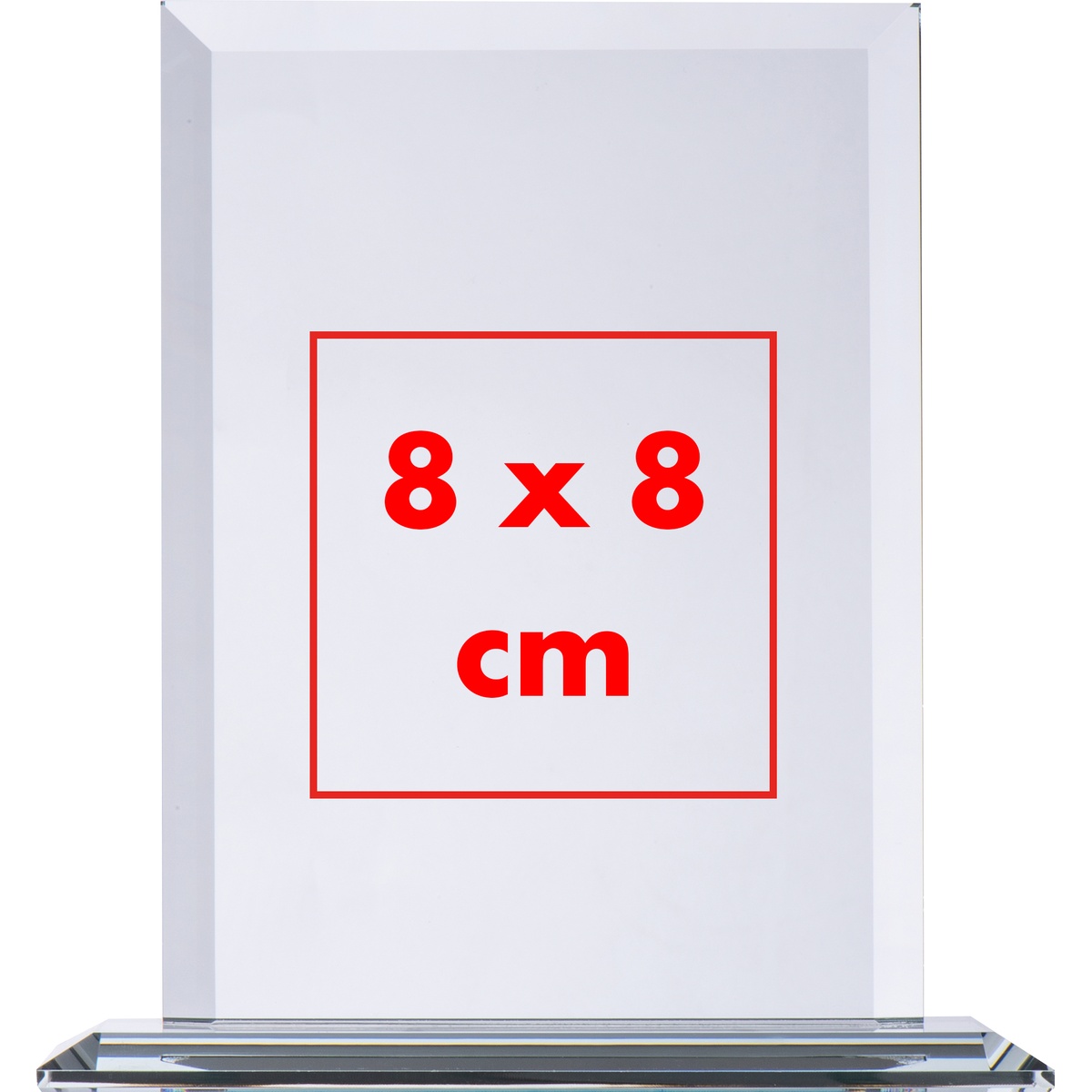 Auf der Glastrophäe (8 x 8 cm)