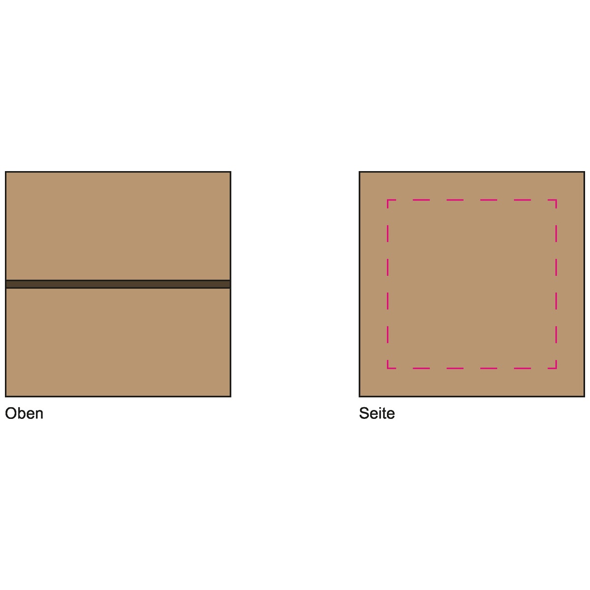 mittig auf Seite (45 x 45 mm)