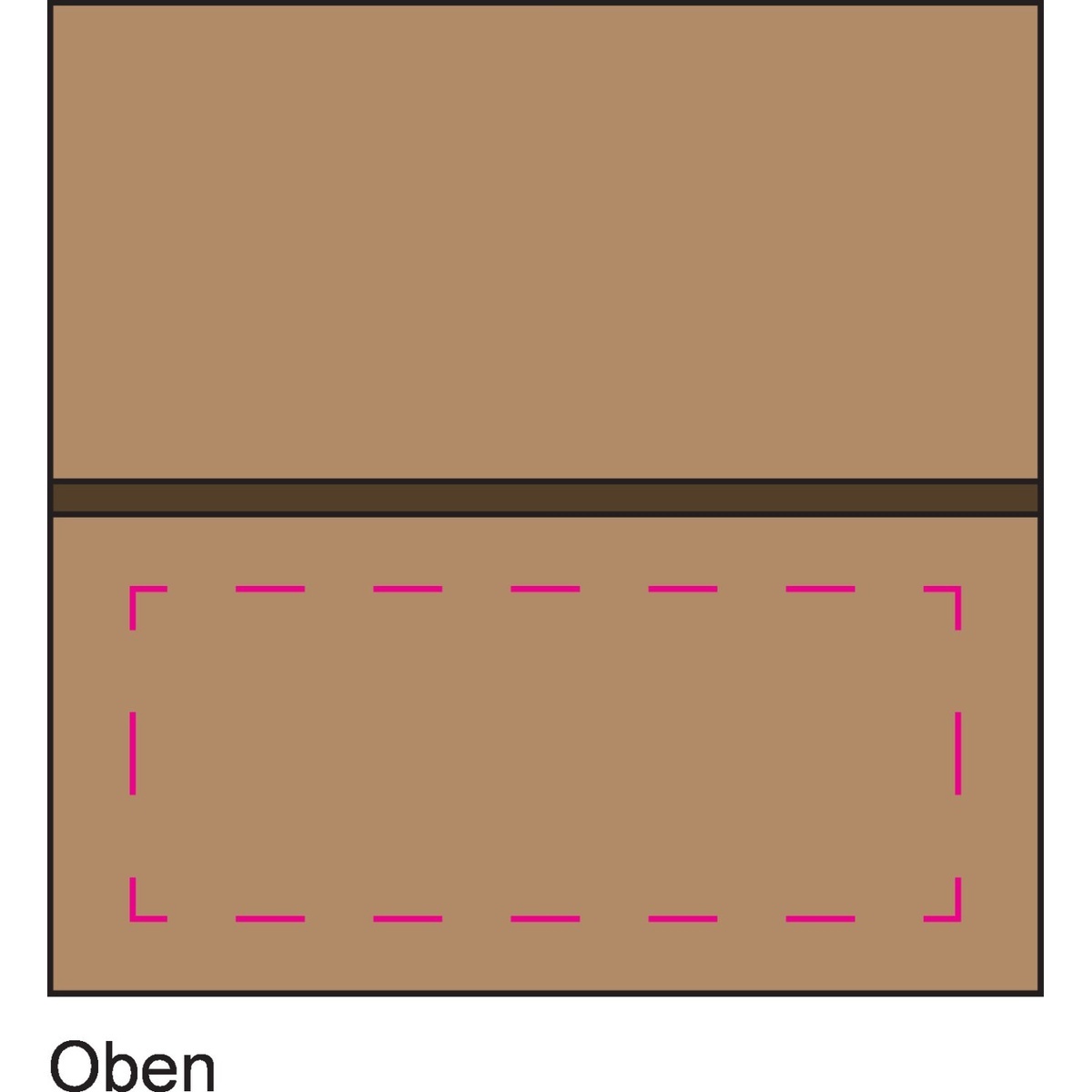 oben unterhalb von Schlitz (20 x 50 mm)