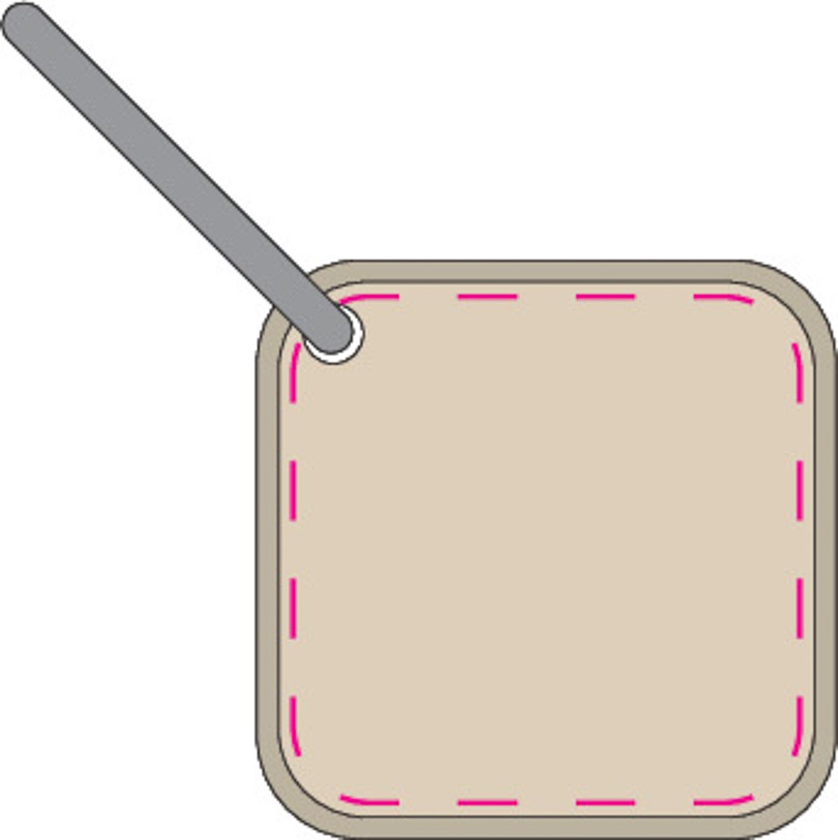 eine Seite mittig (3,5x3,5 cm)