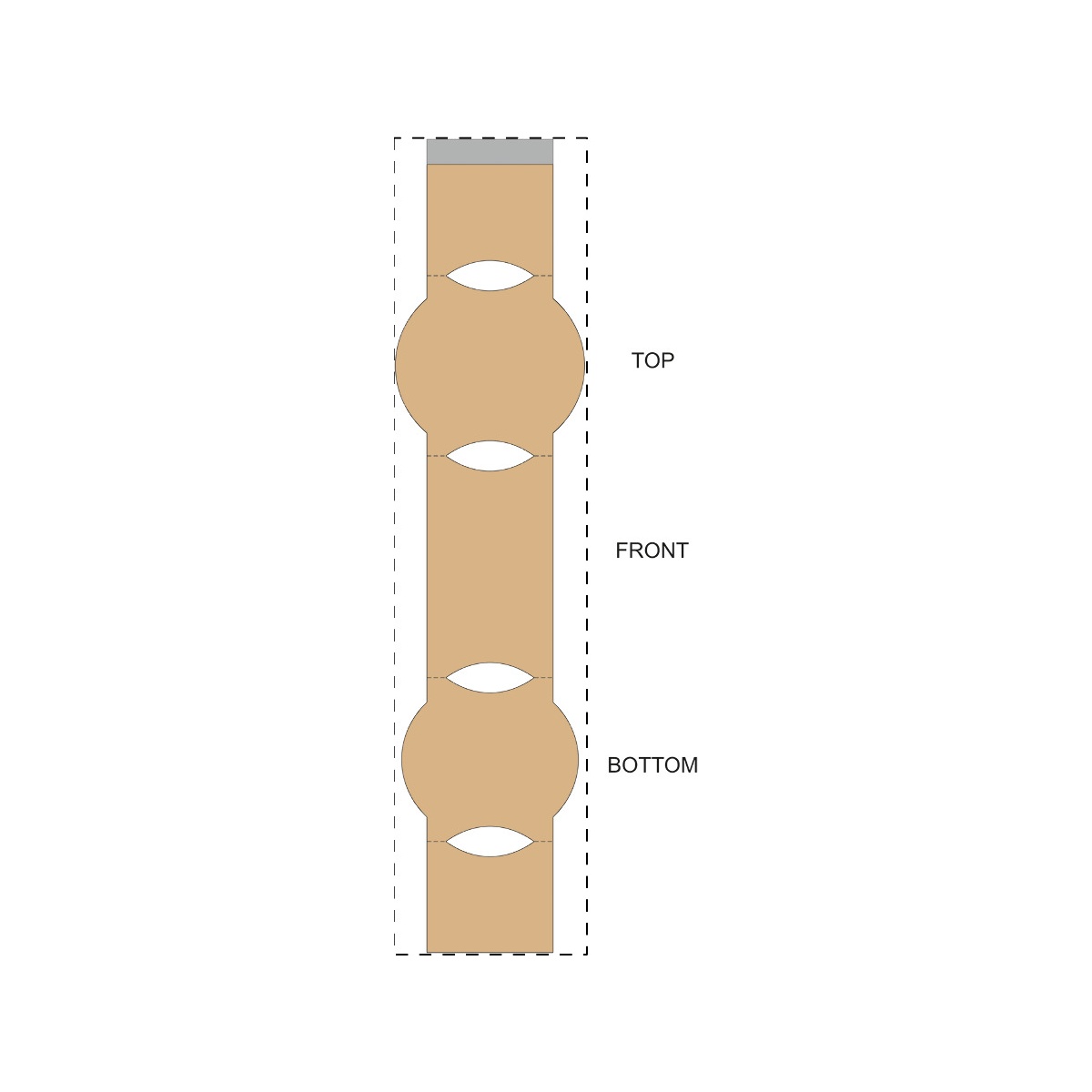 Maßgefertigte Kraft-Papierbanderole (75 x 323 mm)