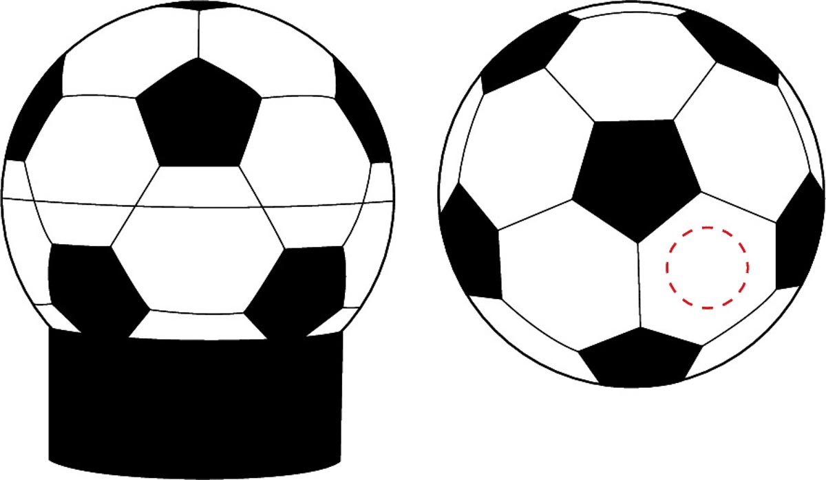auf ein Weißes Segment (Ø 1,5 cm)
