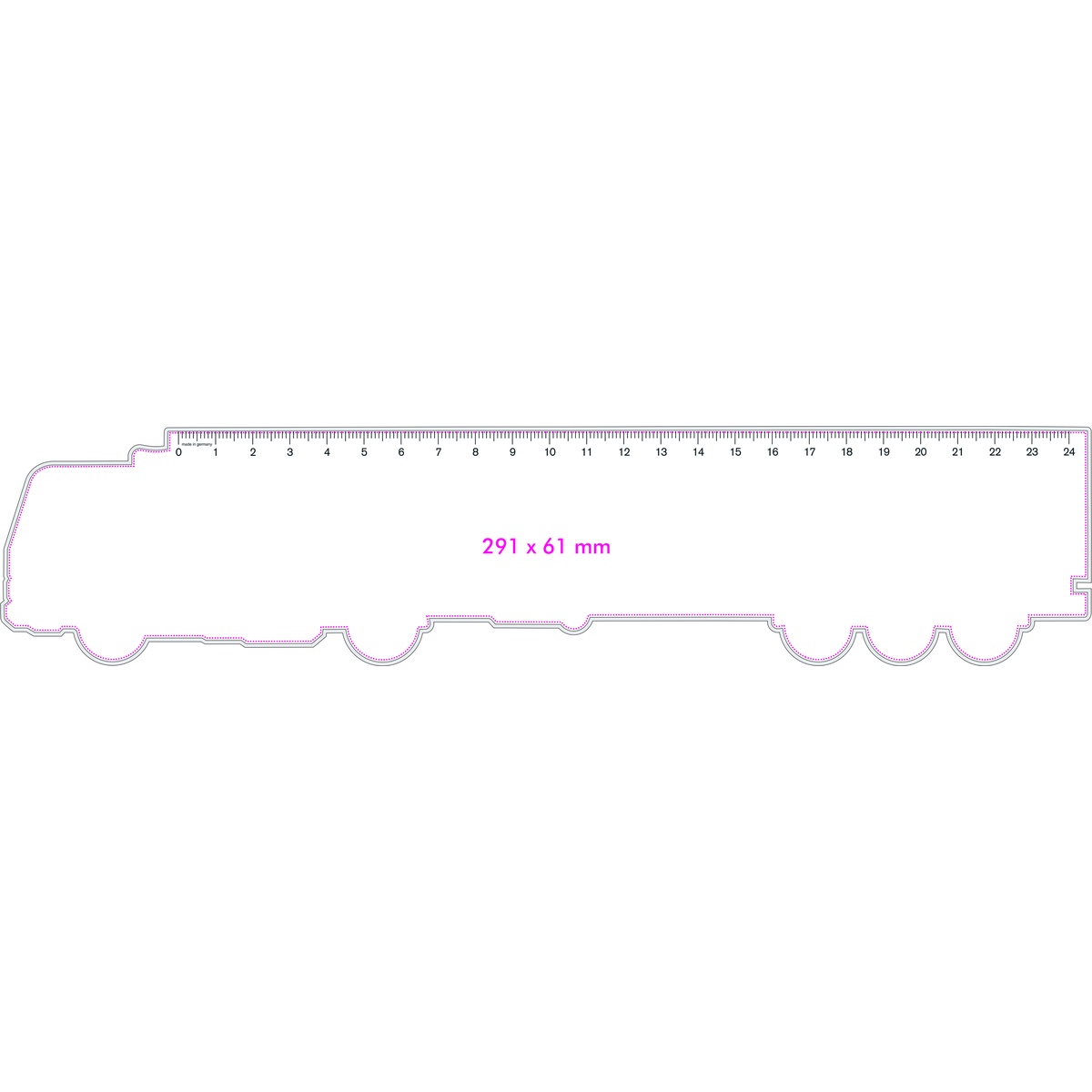 Vorderseite (29,1 x 6,1 cm)