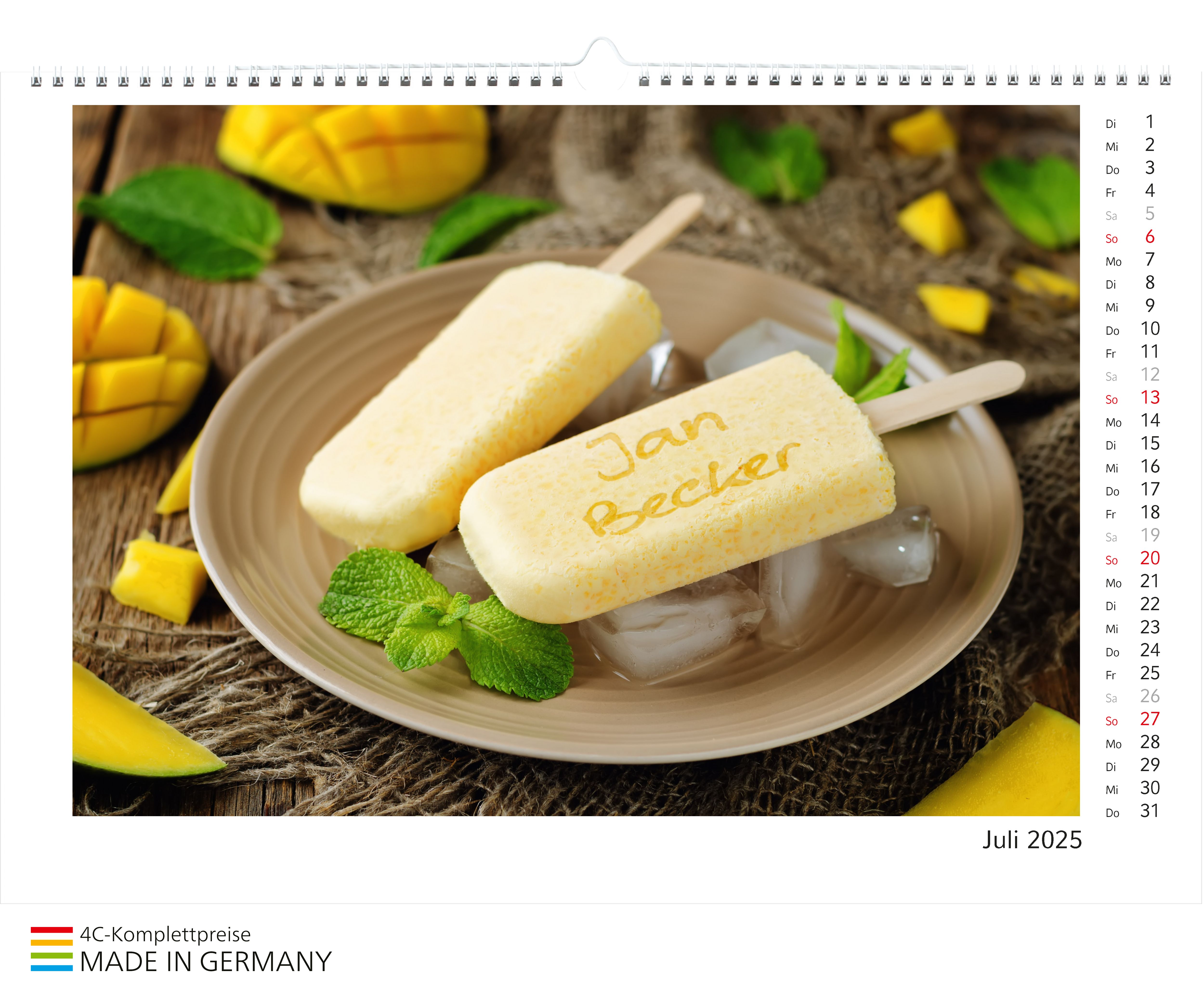 Vorderseite unten mittig (22,0 x 1,5 cm)