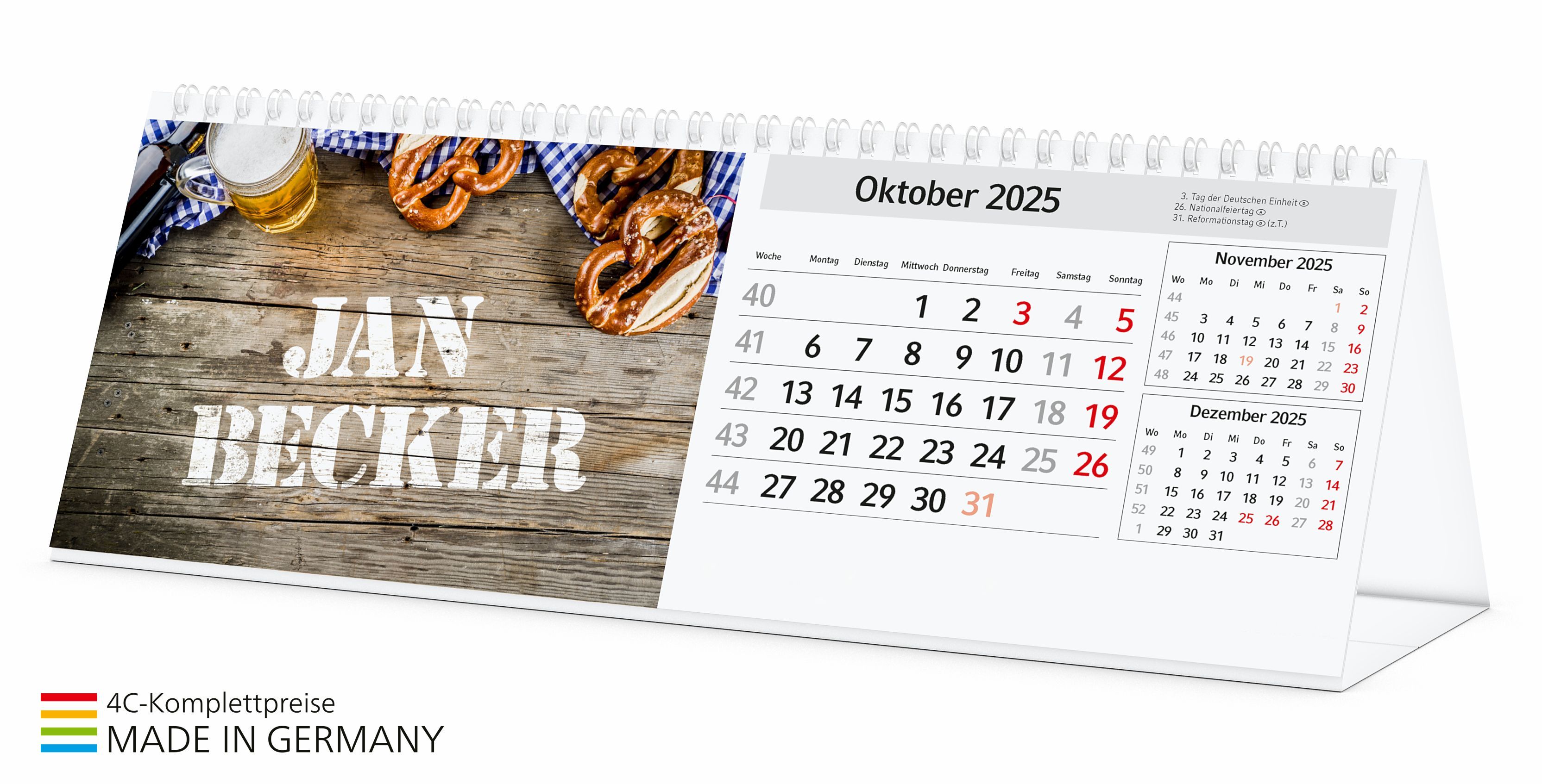 Vorderseite unten mittig (13,8 x 1,5 cm)