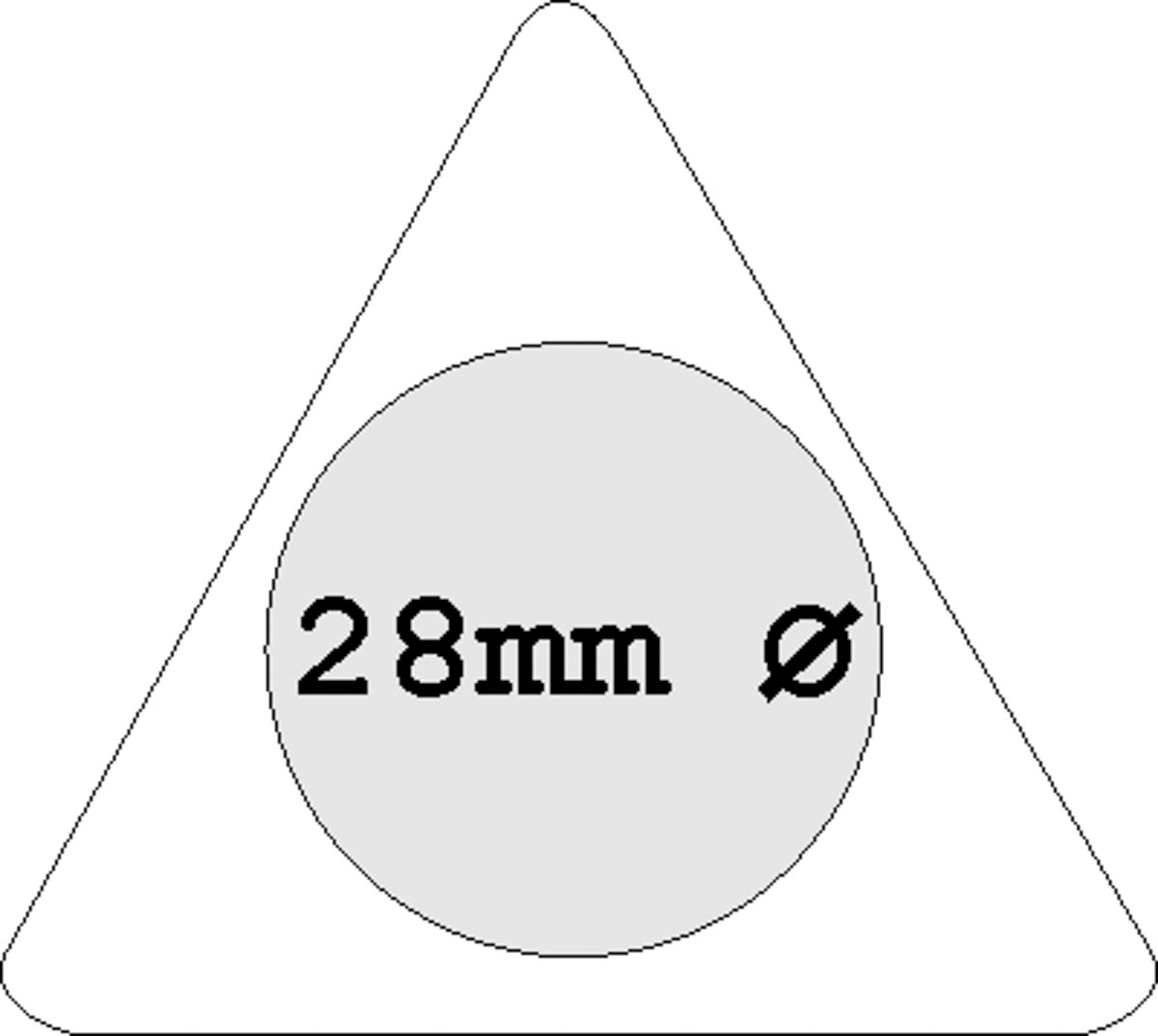 Oberseite mittig (Ø 2,8 cm)
