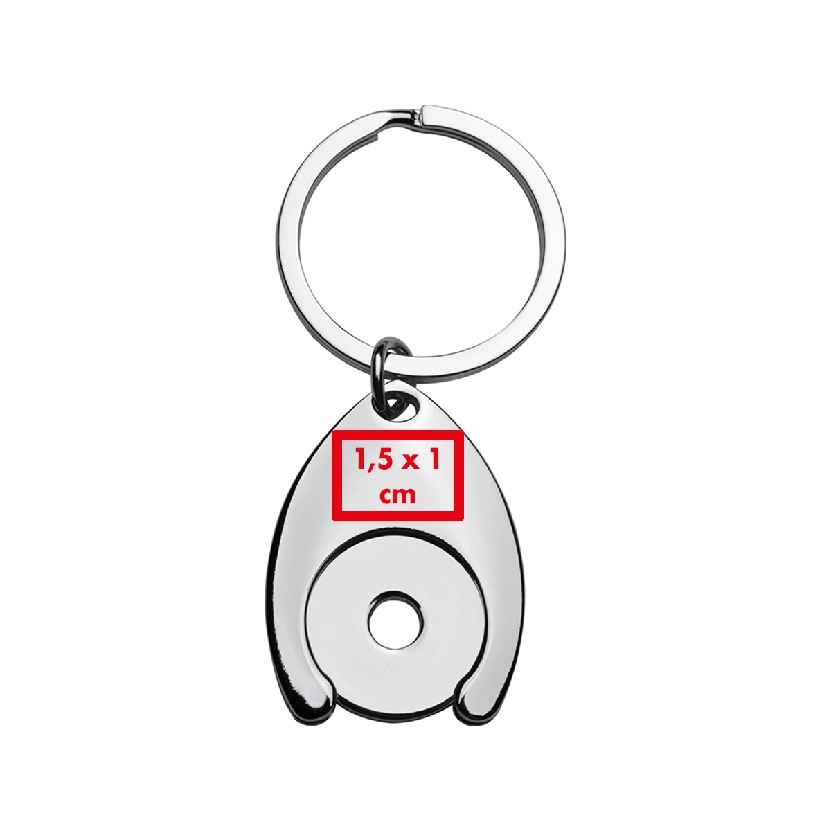 Unter dem Schlüsselanhänger (1 x 1,5 cm)