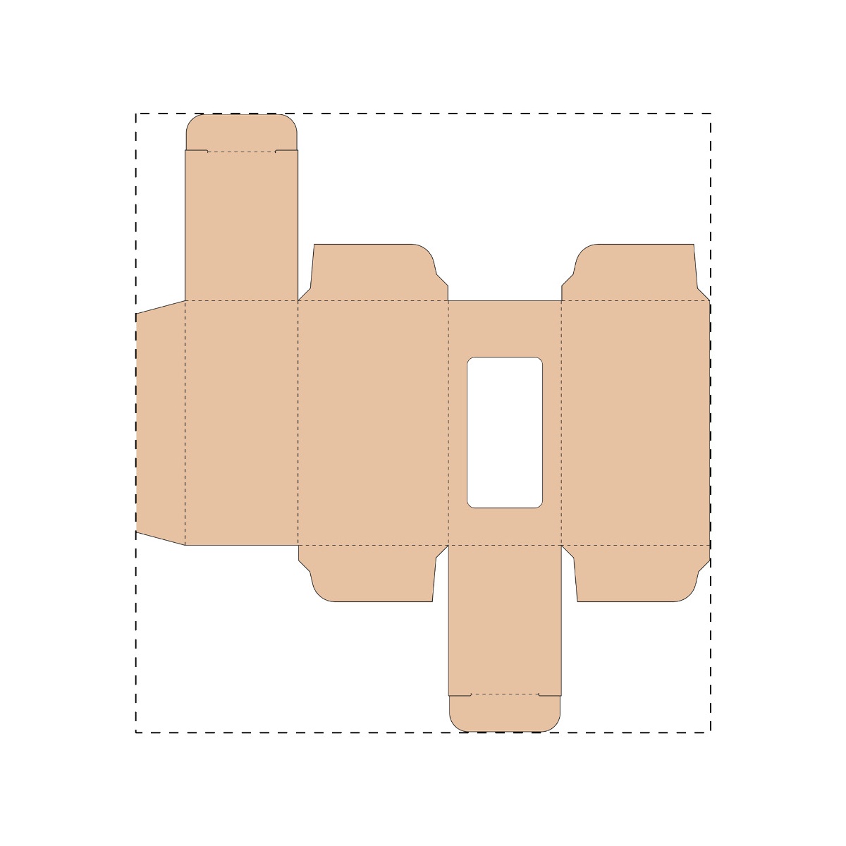 Maßgefertigter Kraft-Karton mit Fenster (156 x 171 mm)