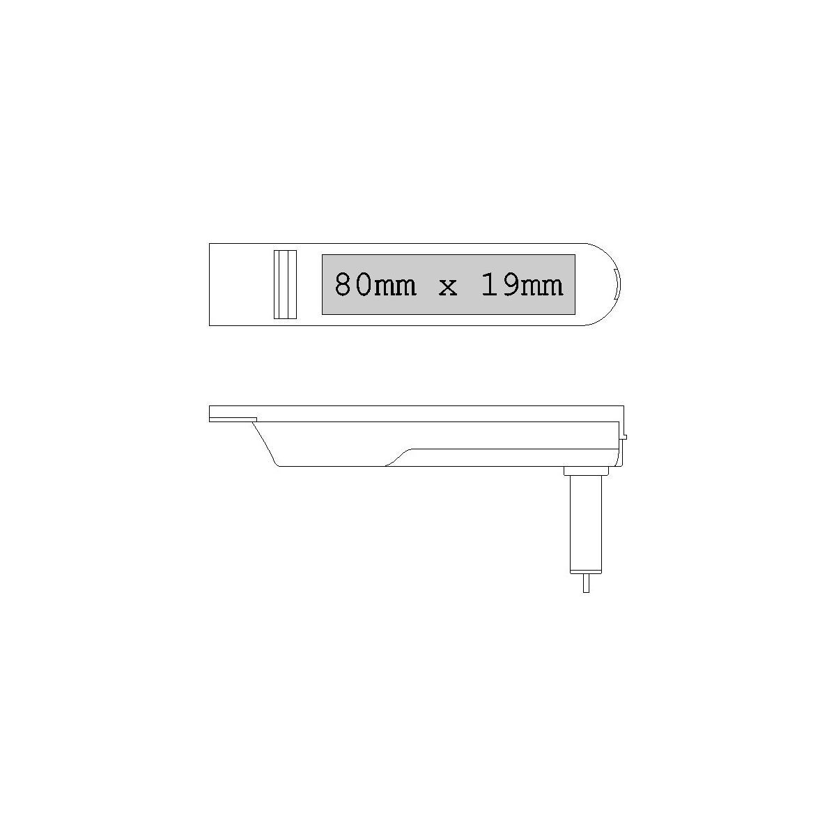 oben mittig (19 x 80 mm)