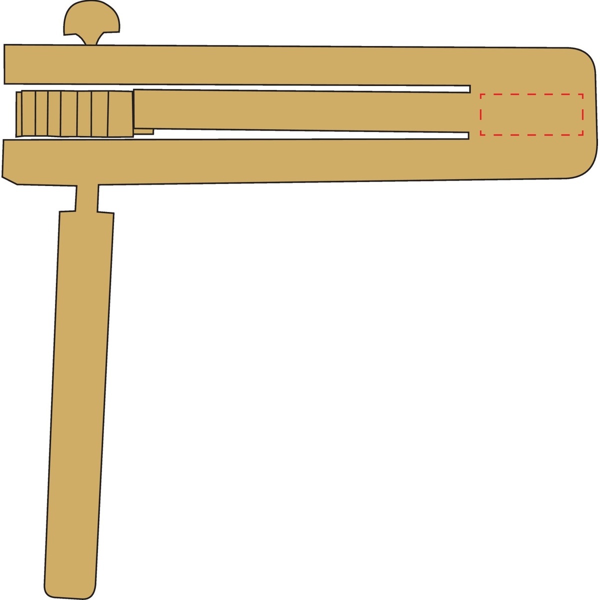 seitlich vorne mittig (10 x 25 mm)