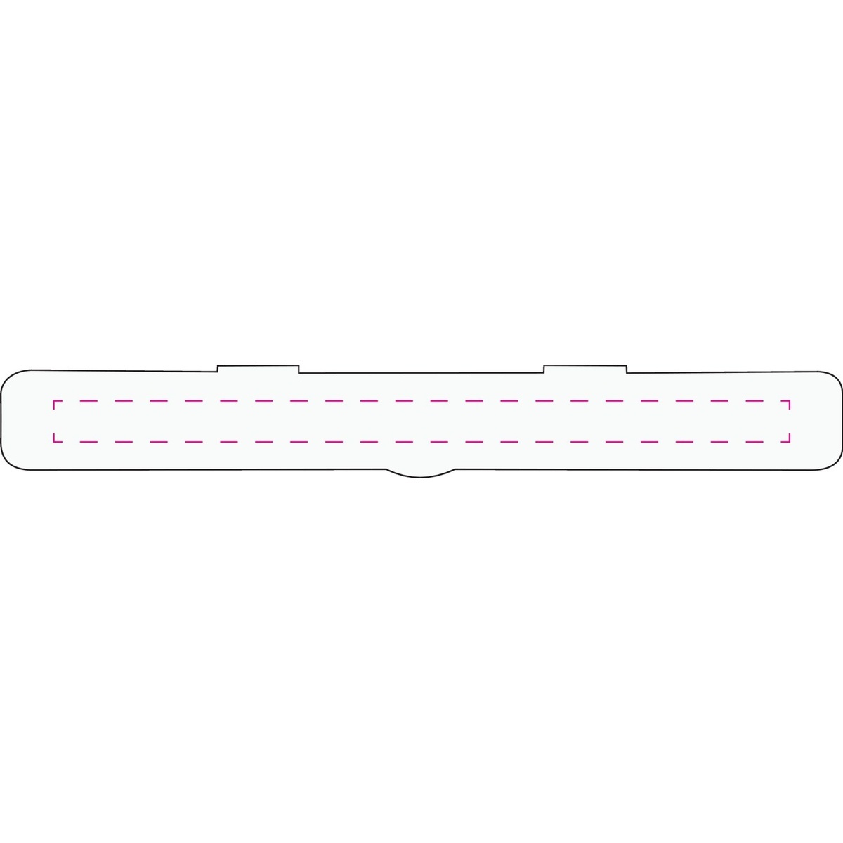 Mittig auf Schutzbox (10 x 180 mm)