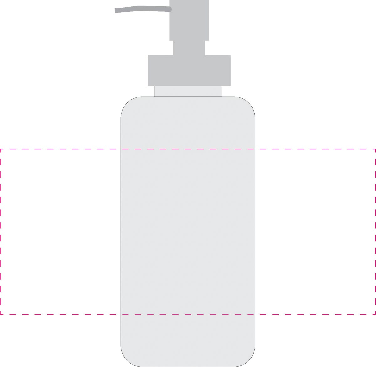 mittig auf Flasche (25x11 cm)