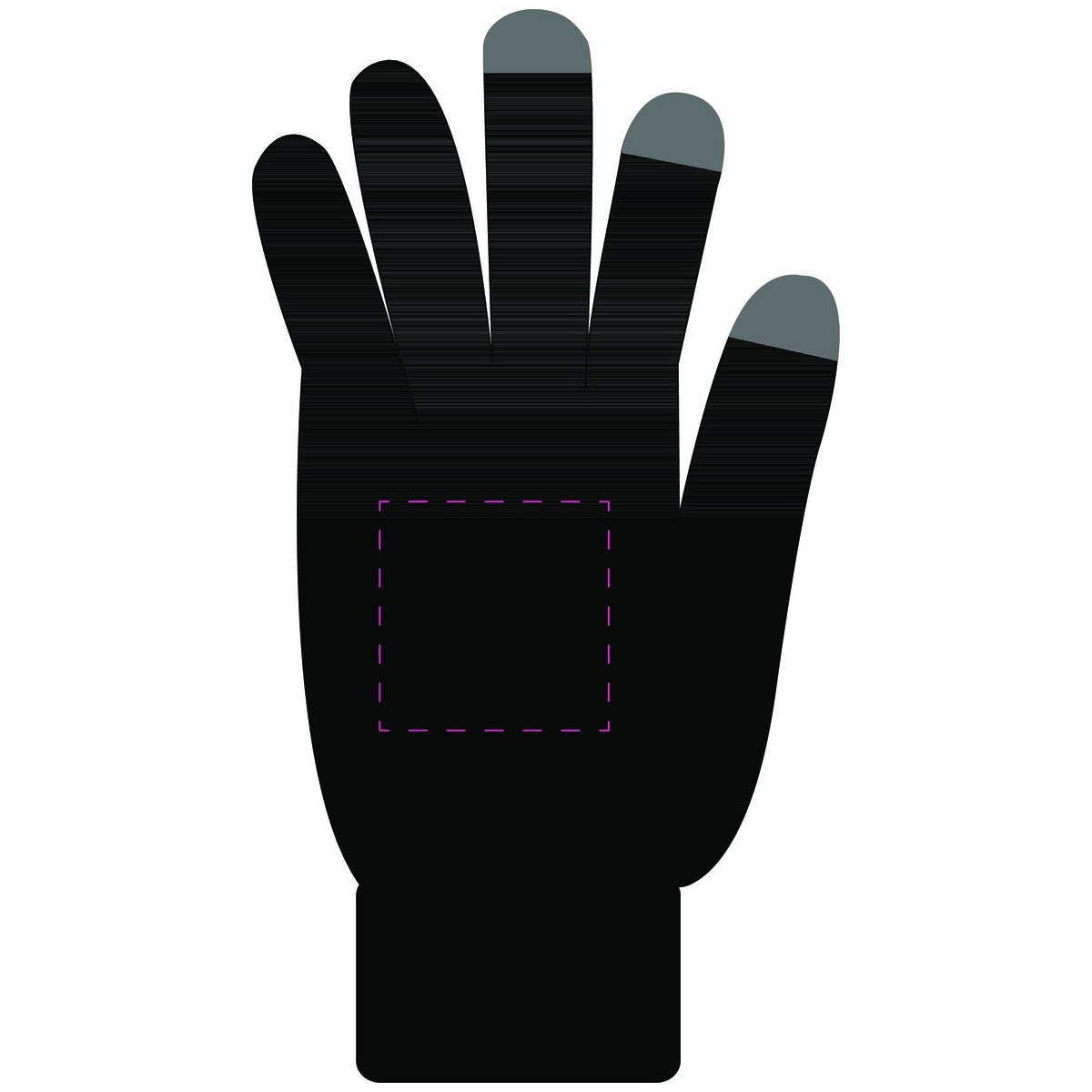 linker Handschuh auf Handrücken (50 x 50 mm)