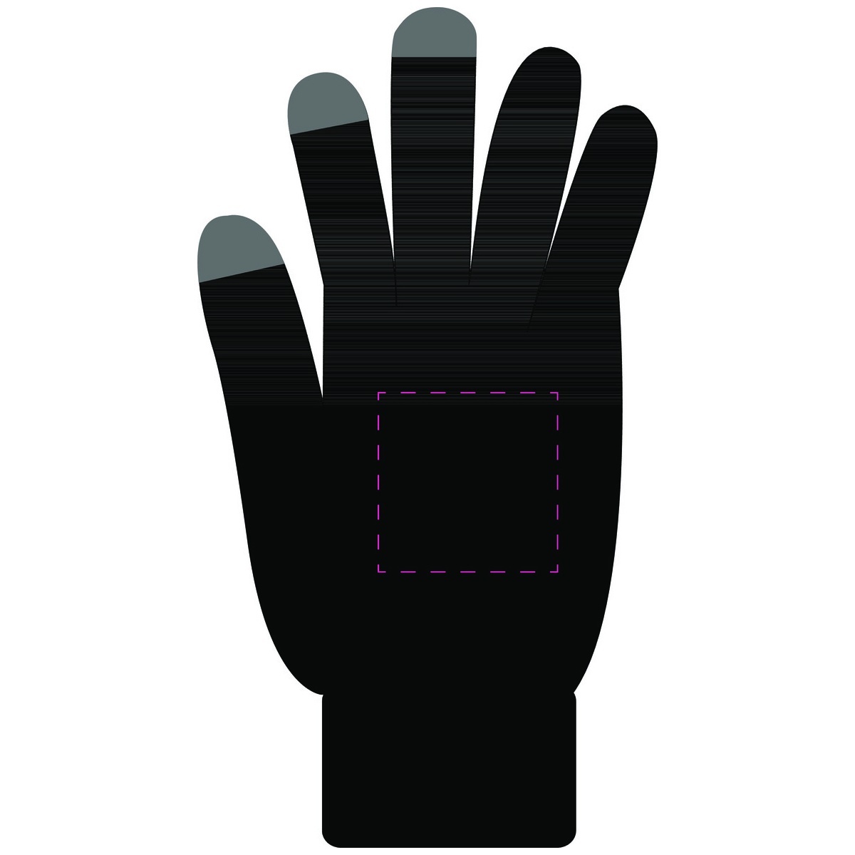rechter Handschuh auf Handrücken (50 x 50 mm)