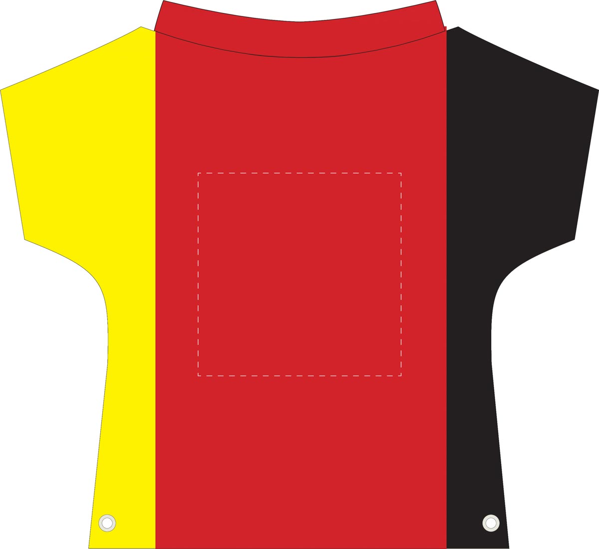 rotes Feld mittig (15x15 cm)