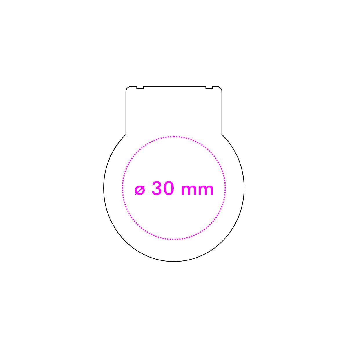 oben (ø 3 cm)