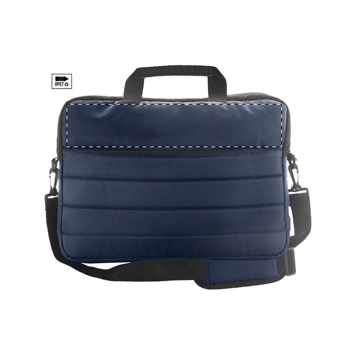 Rückseite - über Reißverschluss (15 x 5 cm)