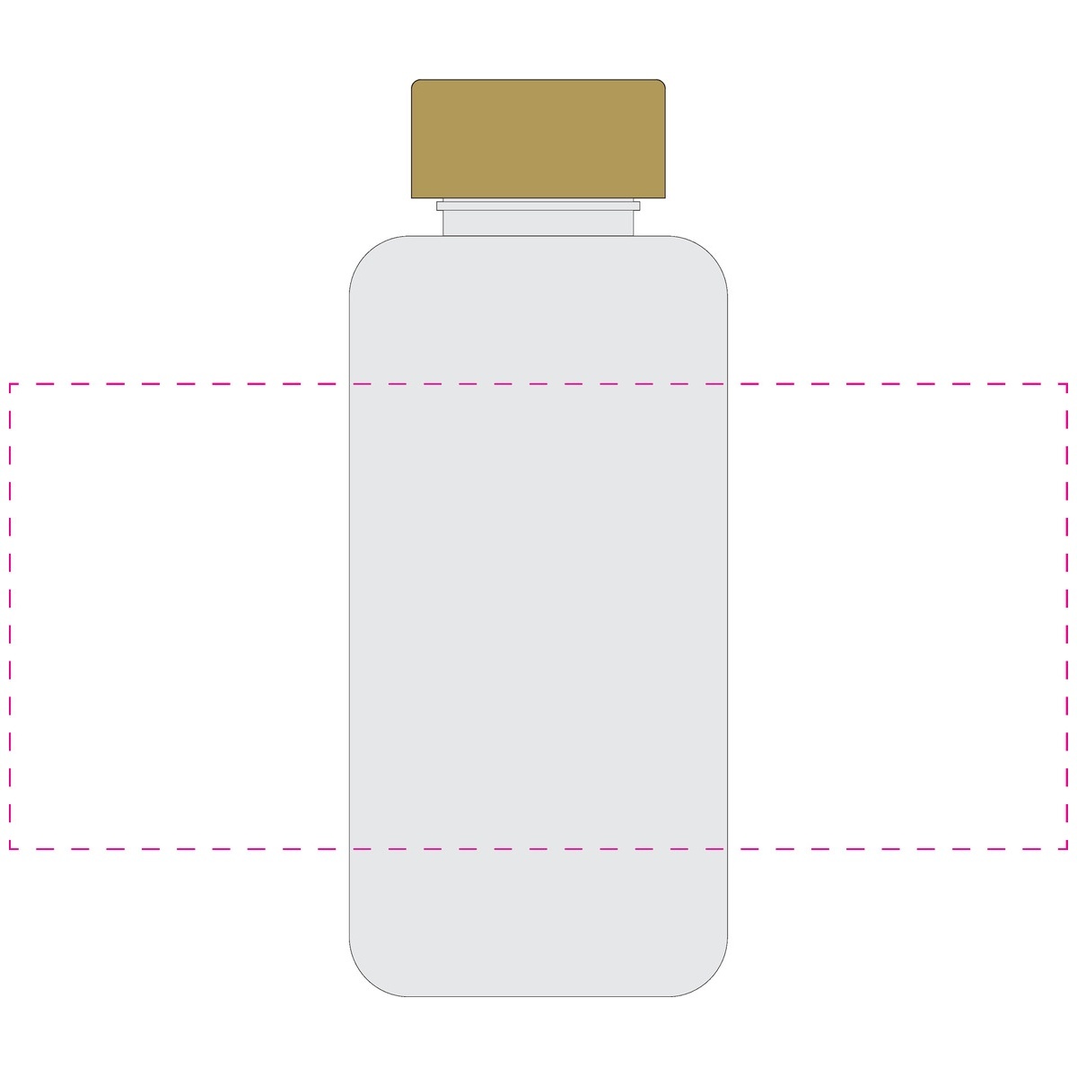 mittig auf Flasche (130 x 250 mm)