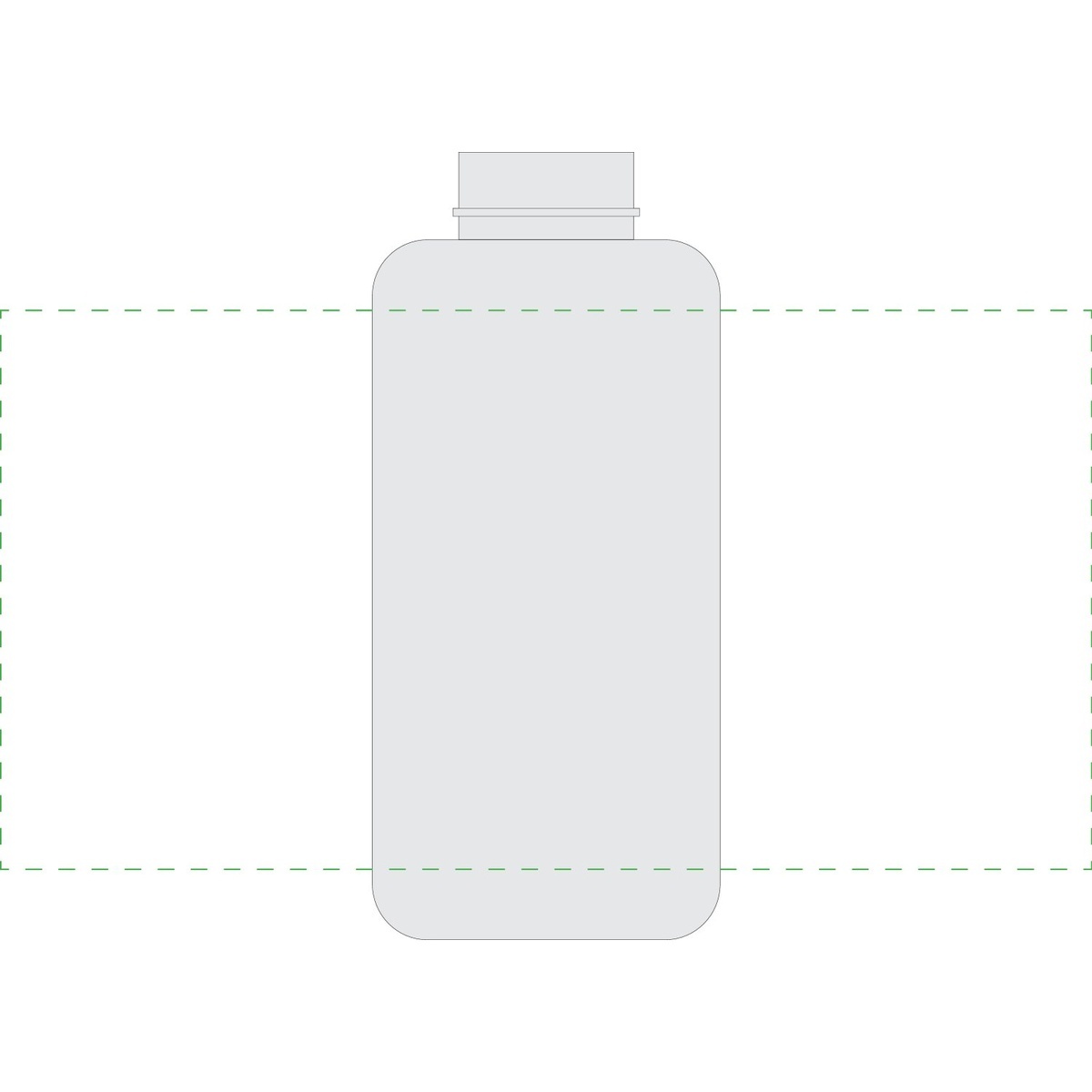 rundum auf transparente Flasche (144 x 281 mm)