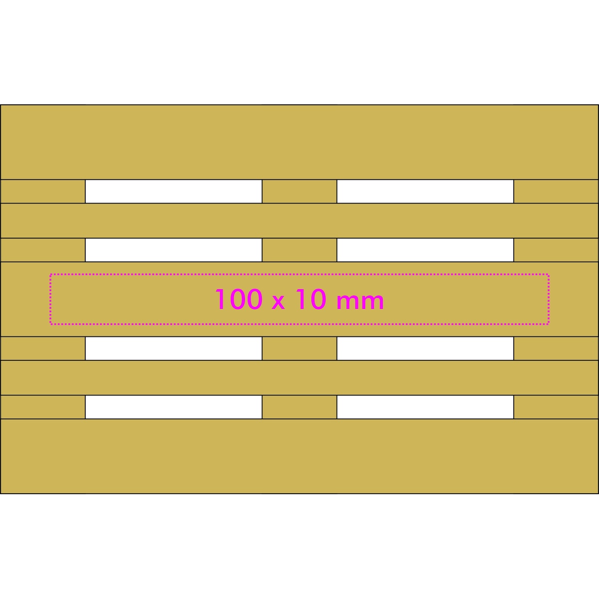 Vorderseite mitte (10 x 1 cm)