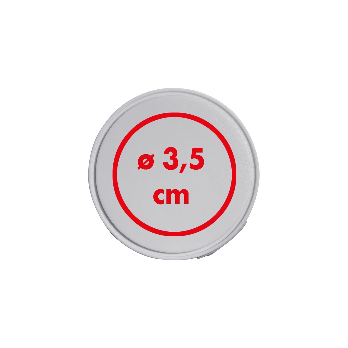 Auf der Vorderseite (ø 3,5 cm)