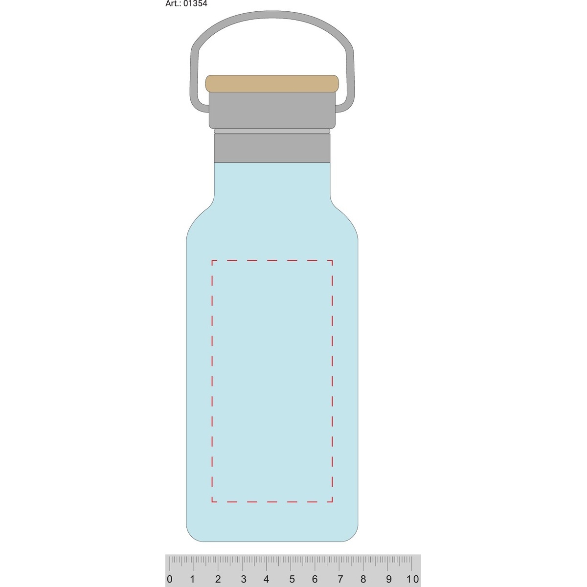 mittig auf Flasche (100 x 50 mm)