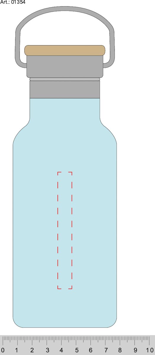 mittig auf Flasche (1x8 cm)