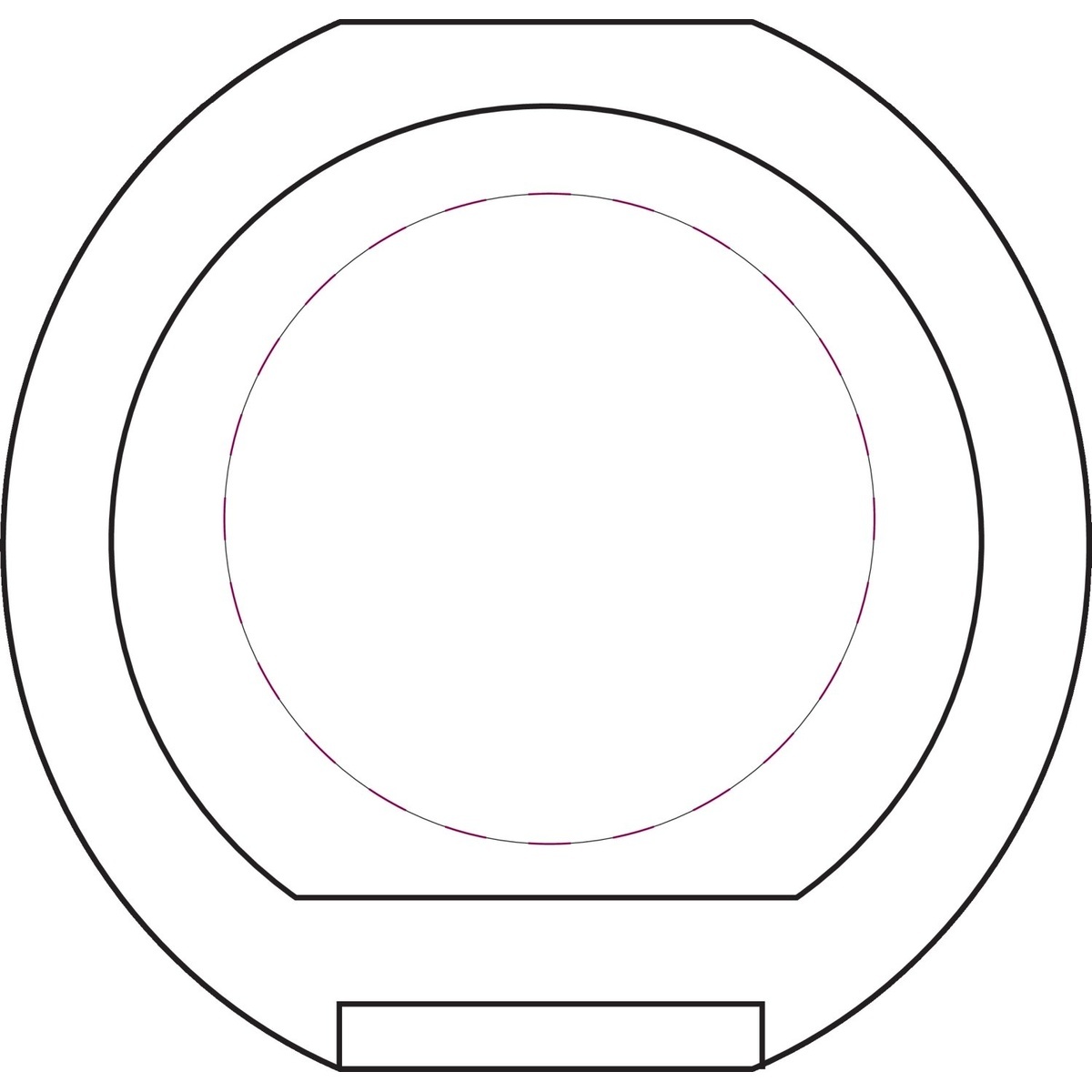 mittig auf Deckel (Ø 60 mm)