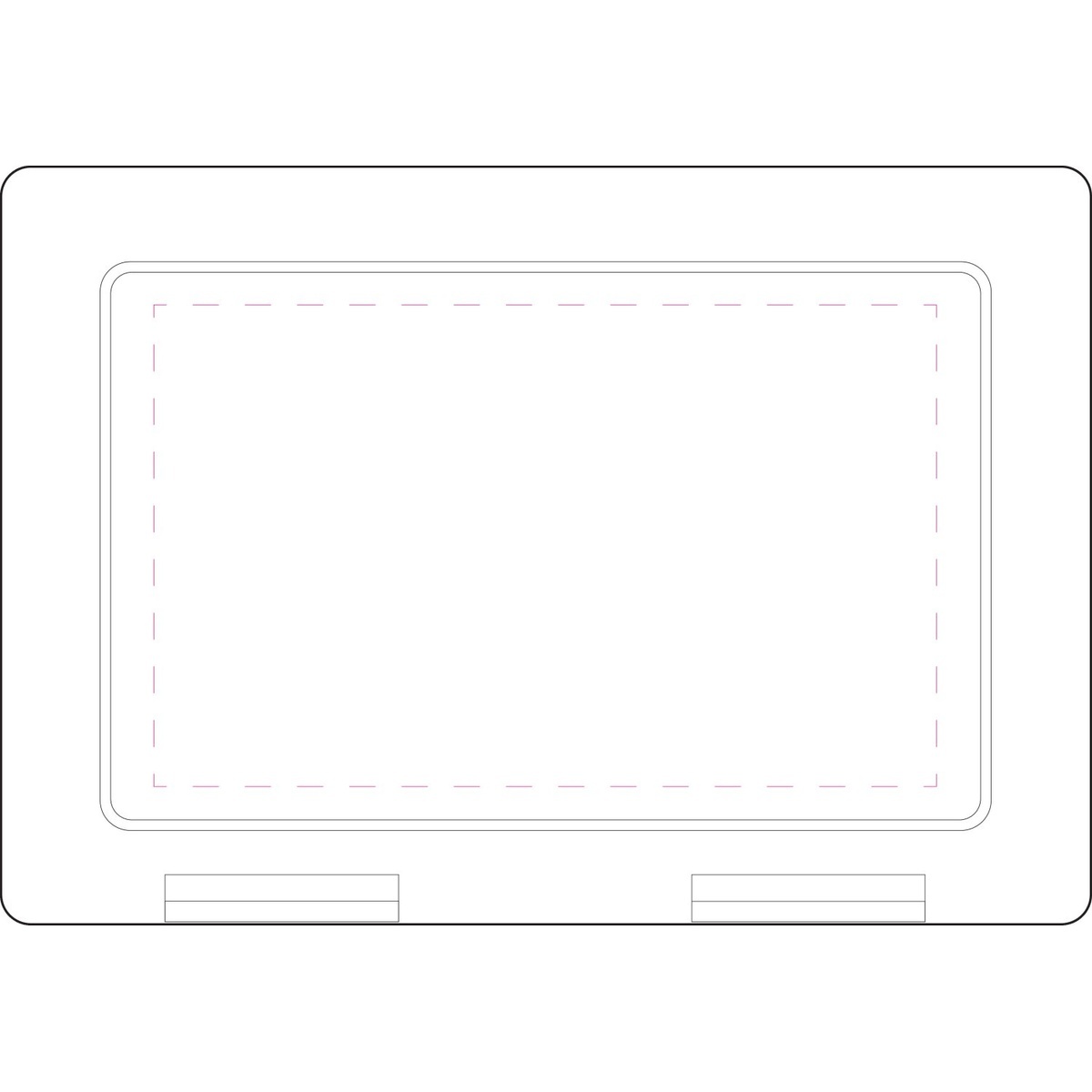 mittig auf Deckel (80 x 130 mm)
