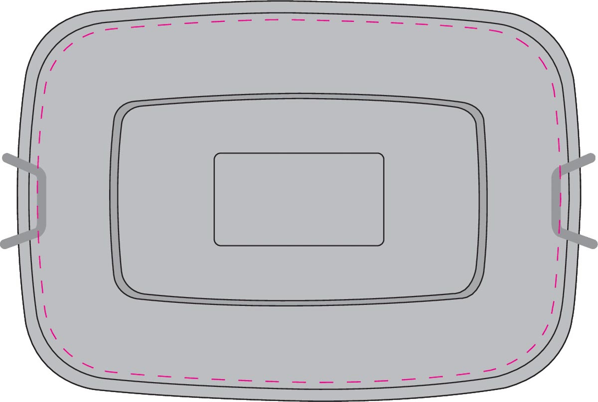 auf Deckel mittig (5x2,5 cm)