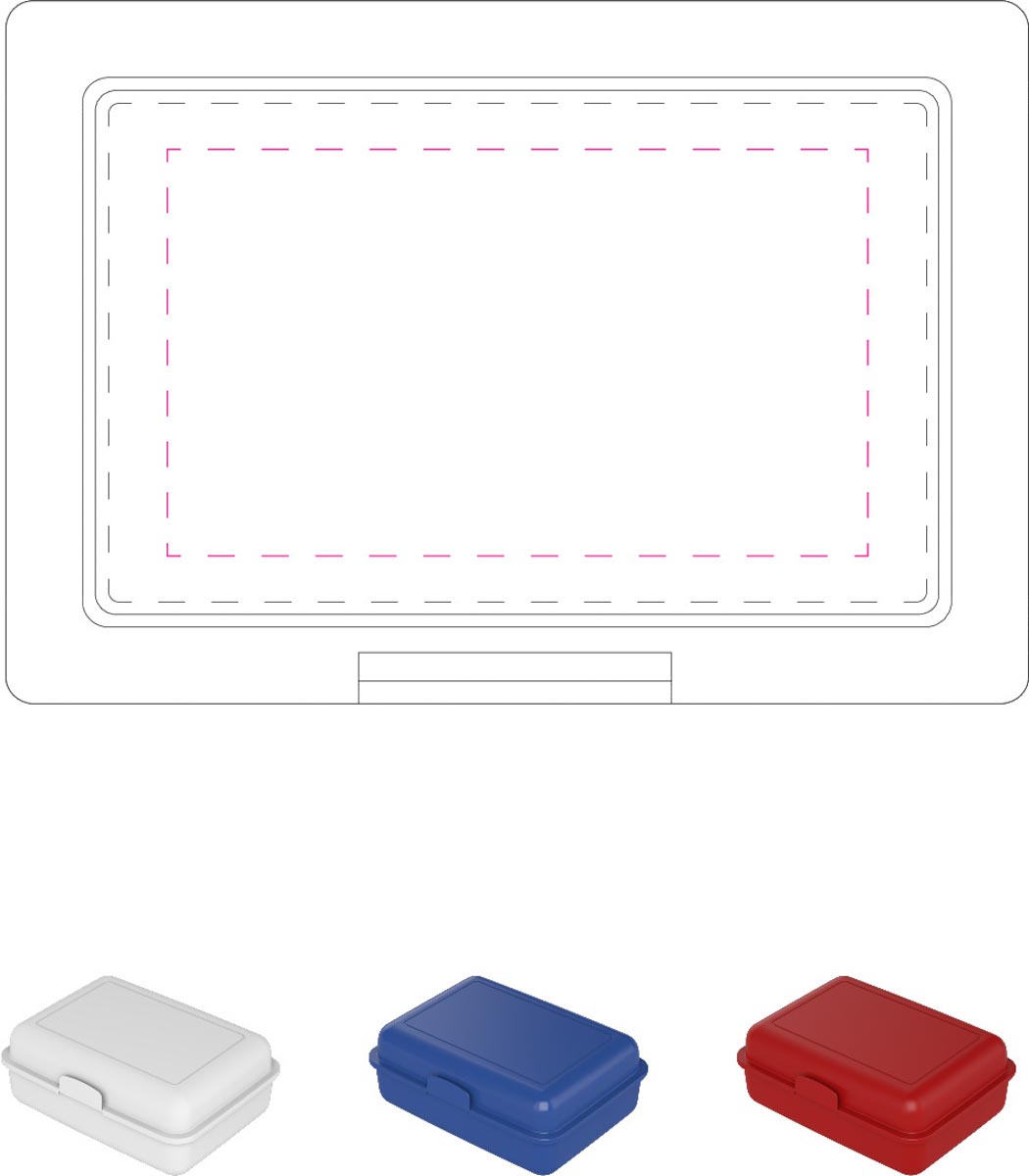 mittig auf Deckel (11x6,4 cm)