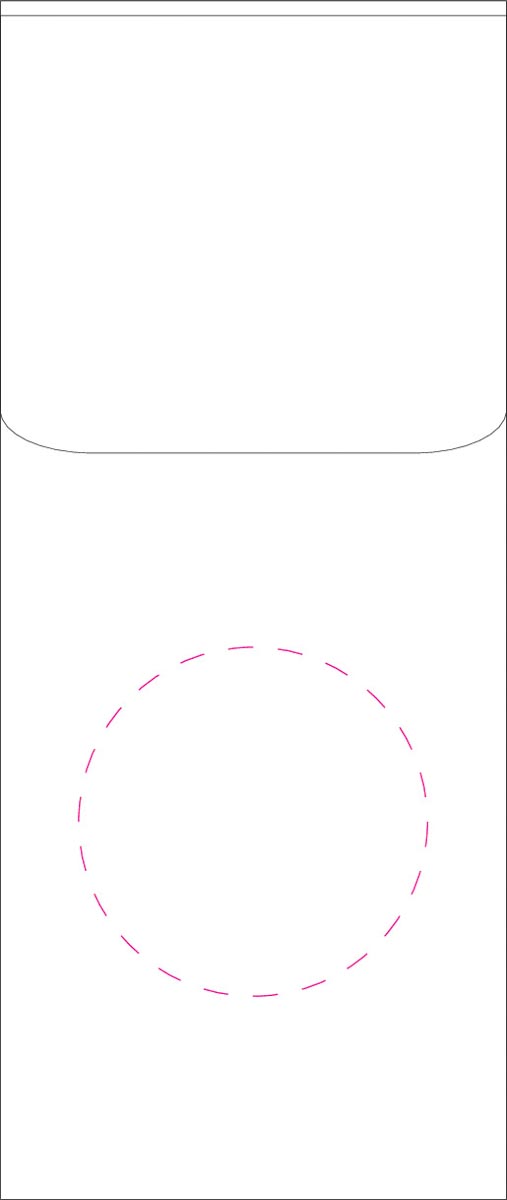 unten mittig auf Etui (Ø 6 cm)